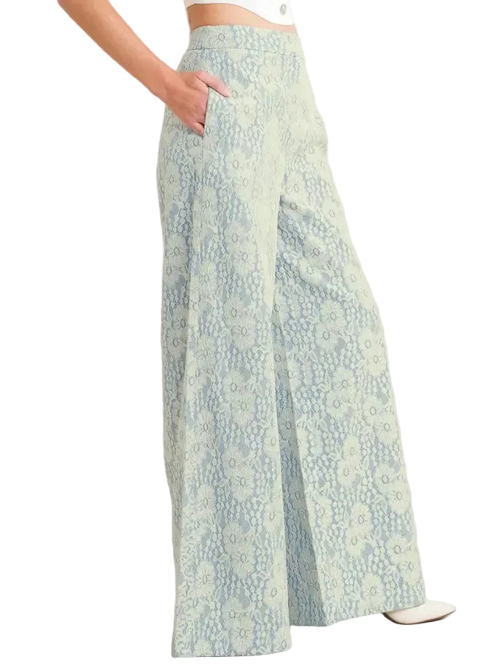 Woven Bonded Lace Pant