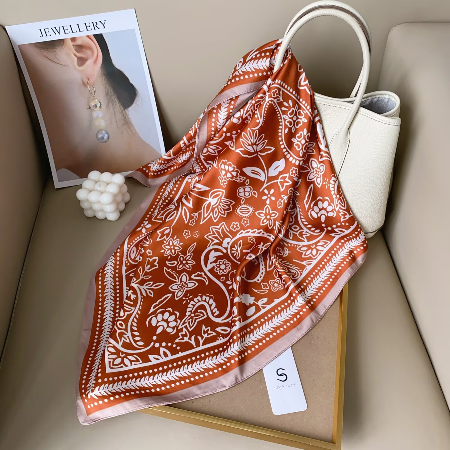 S26105 100% Polyester Lightweight Square Scarf