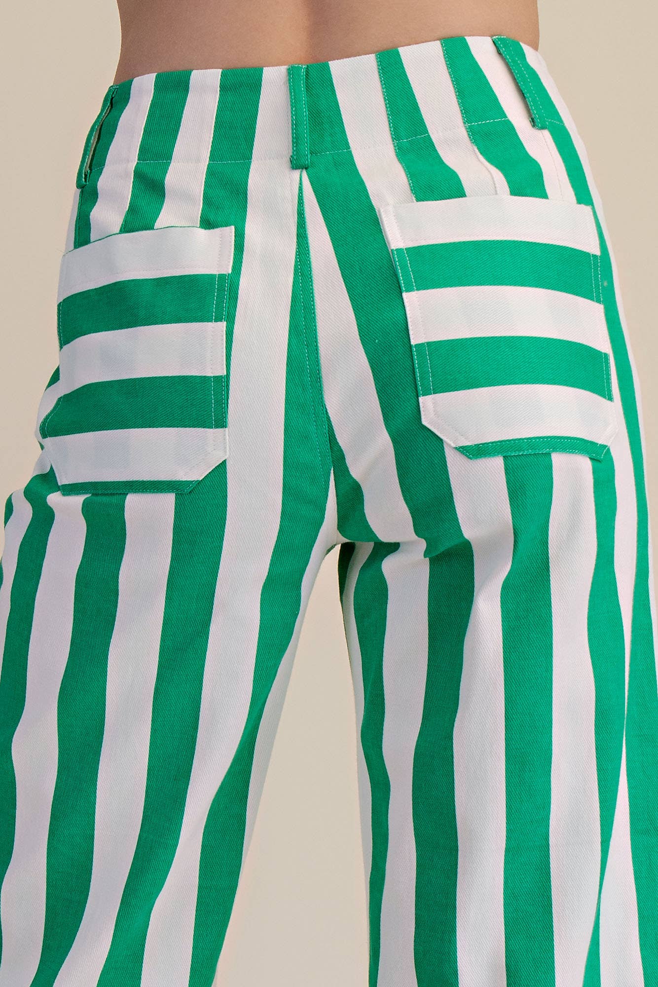 Colette Cropped Wide-Leg Stripe Pants