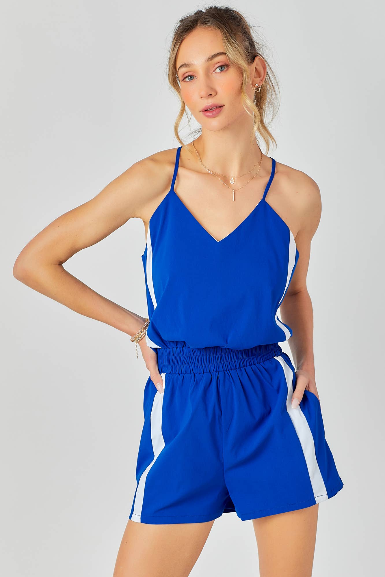 Side Striped Track Romper