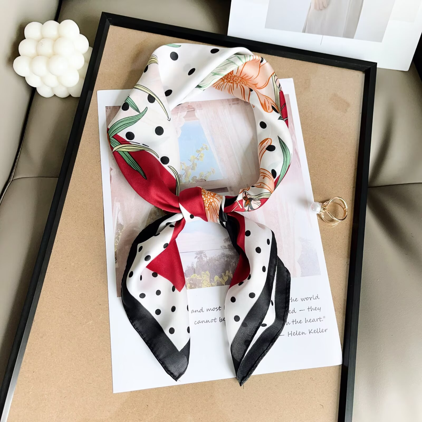 S26096 100% Polyester Lightweight Square Scarf