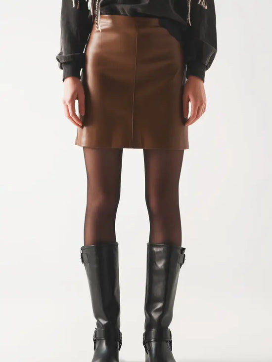 Q2 LEATHER SKIRT