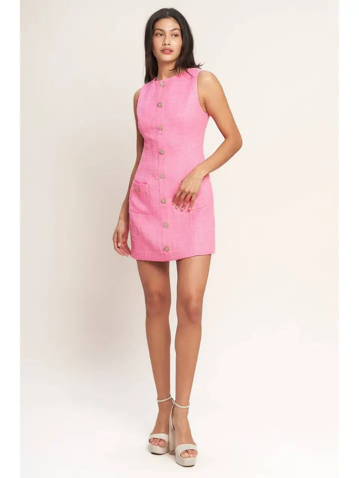 FLYING TOMATO TWEED DRESS