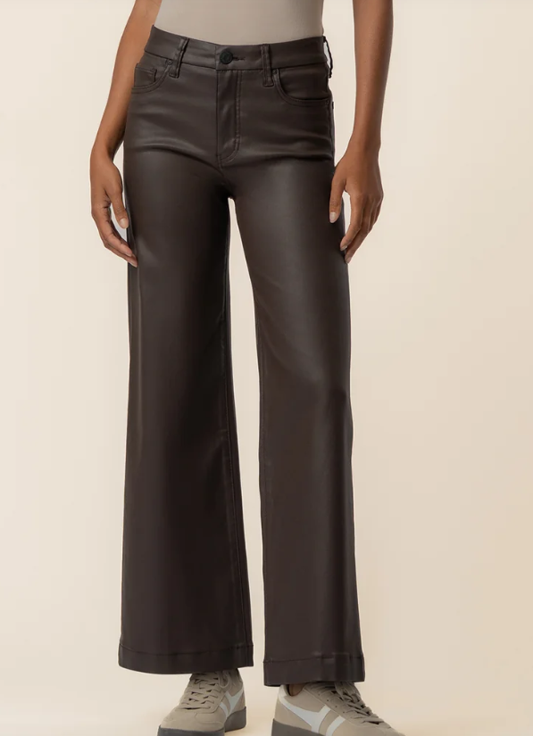 Meg Coated High Rise Wide Leg