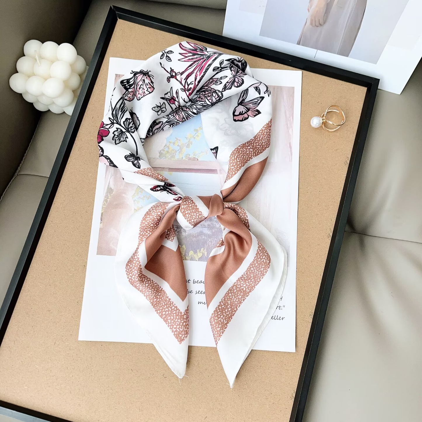 S26106 100% Polyester Lightweight Square Scarf