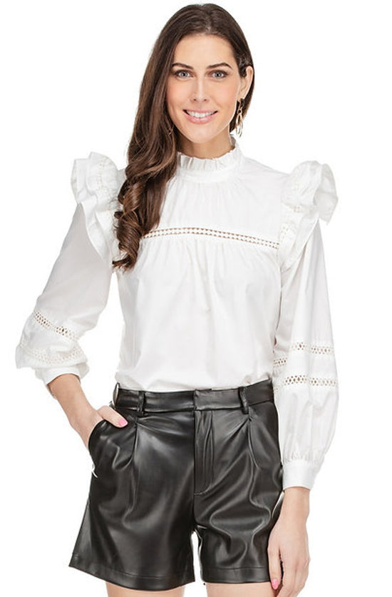 Load image into Gallery viewer, JADE LACE TRIM TOP
