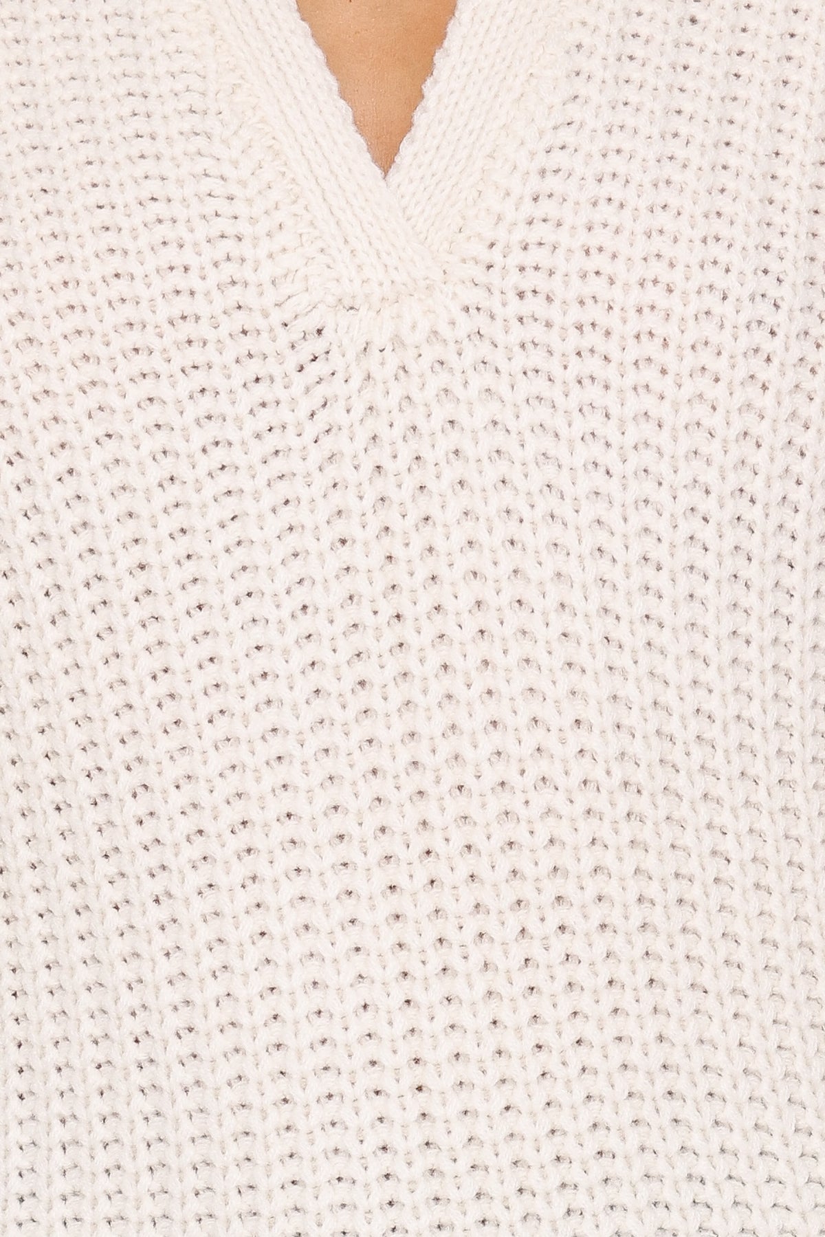 Fitzgerald Pointelle Polo Sweater - Cream