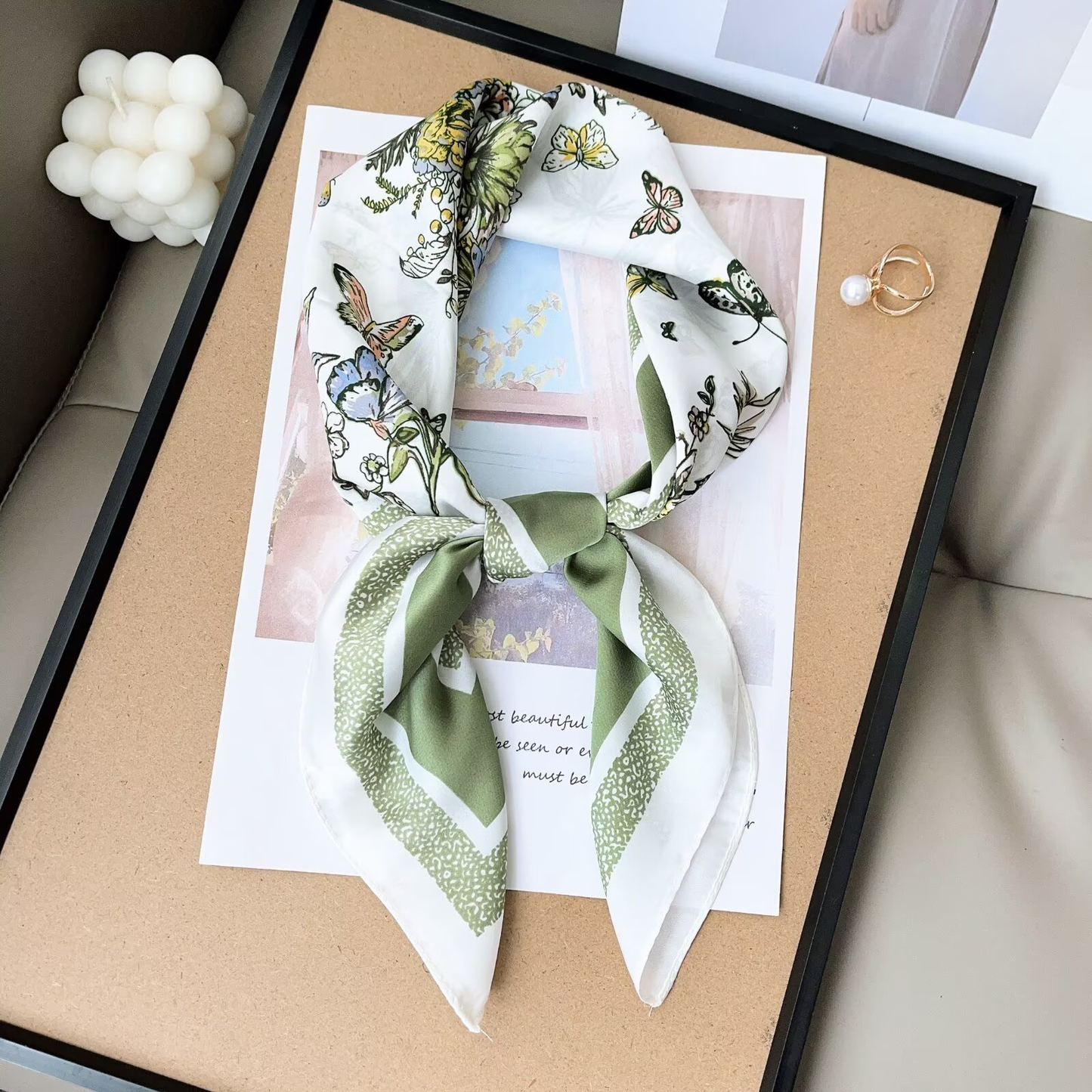 S26106 100% Polyester Lightweight Square Scarf