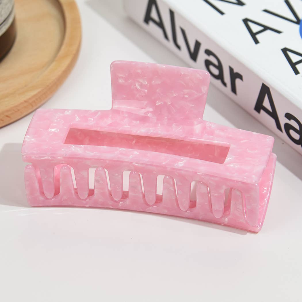 Vintage Oversized Square Acetate Claw Clip, Eco-Friendly