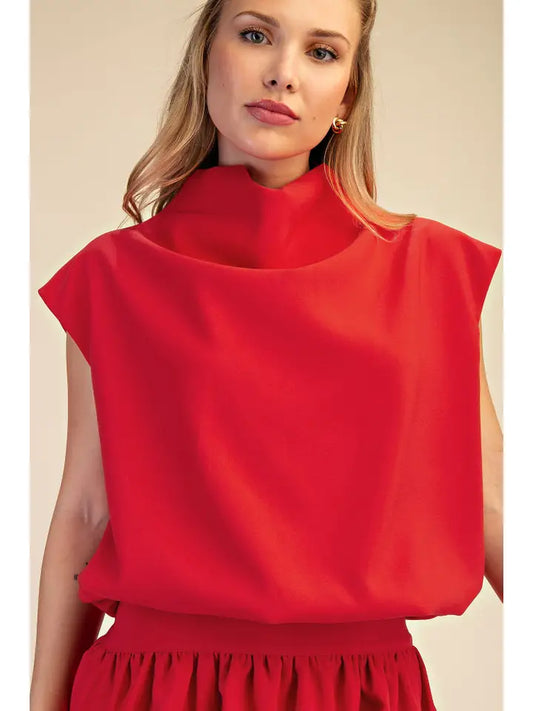 GLAM HIGH NECK TOP