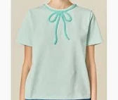 ENGLISH FACTORY BEADED BOW TSHIRT