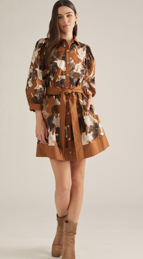 Floral Puff Sleeve Mini Dress