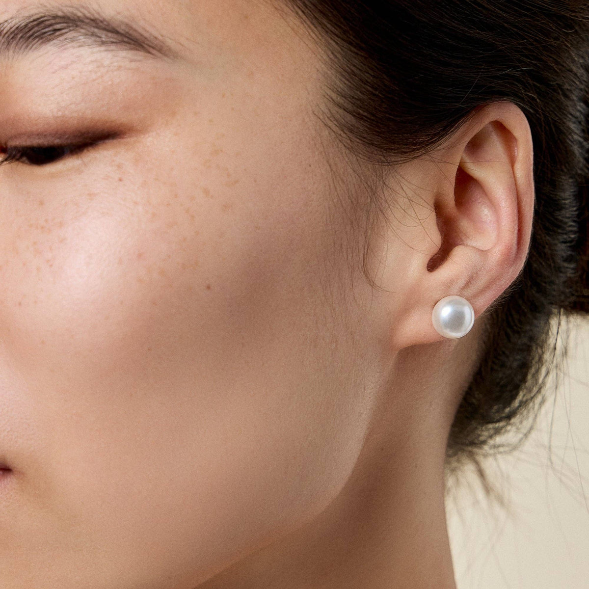 Timeless Gold Dipped Pearl Stud Earrings | Extra Large Pearl