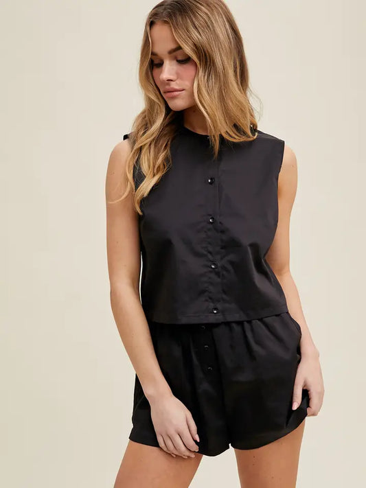 WISHLIST COTTON BUTTON UP SET