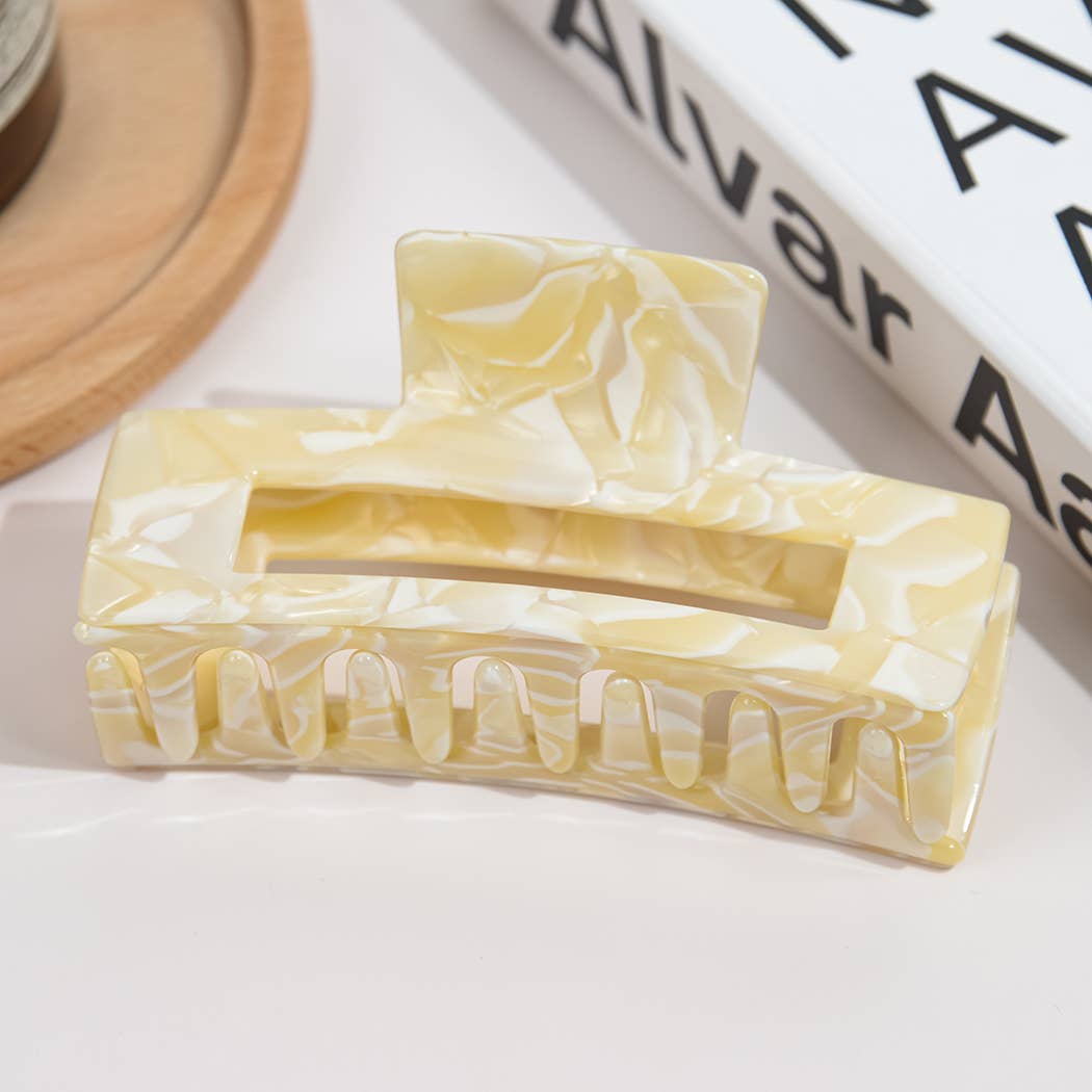 Vintage Oversized Square Acetate Claw Clip, Eco-Friendly