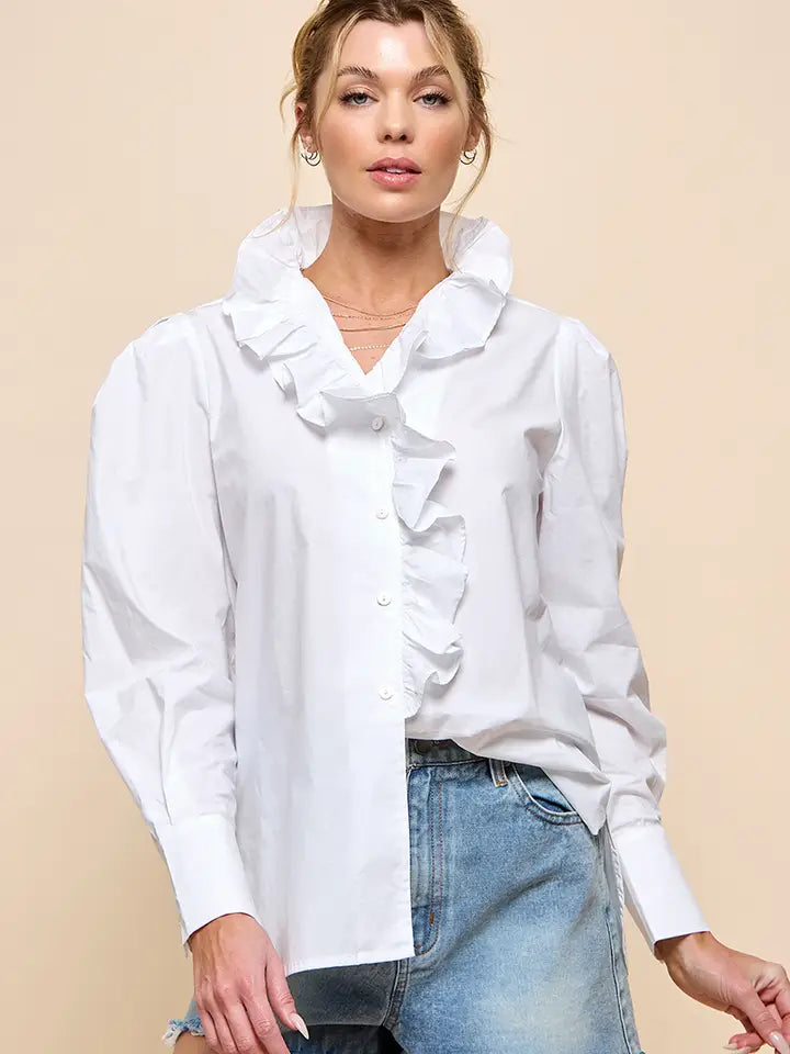 CEZELE RUFFLE TOP