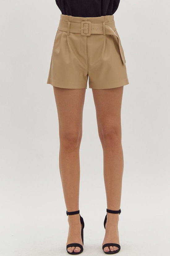 ENTRO HIGH WAISTED LEATHER SHORTS