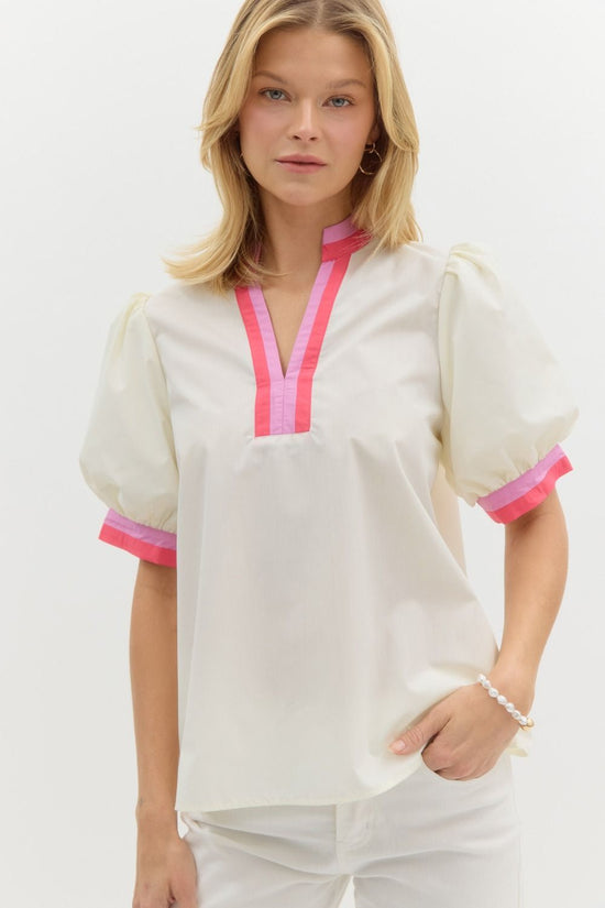 ENTRO BUBBLE SLEEVE TOP