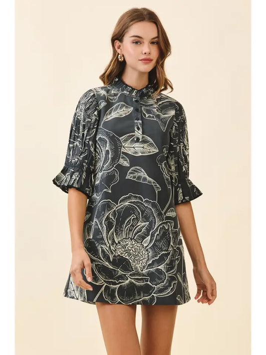 TCEC FLORAL PRINT HIGH NECK
