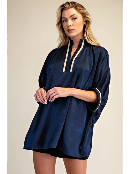 GLAM V NECK BAND TOP