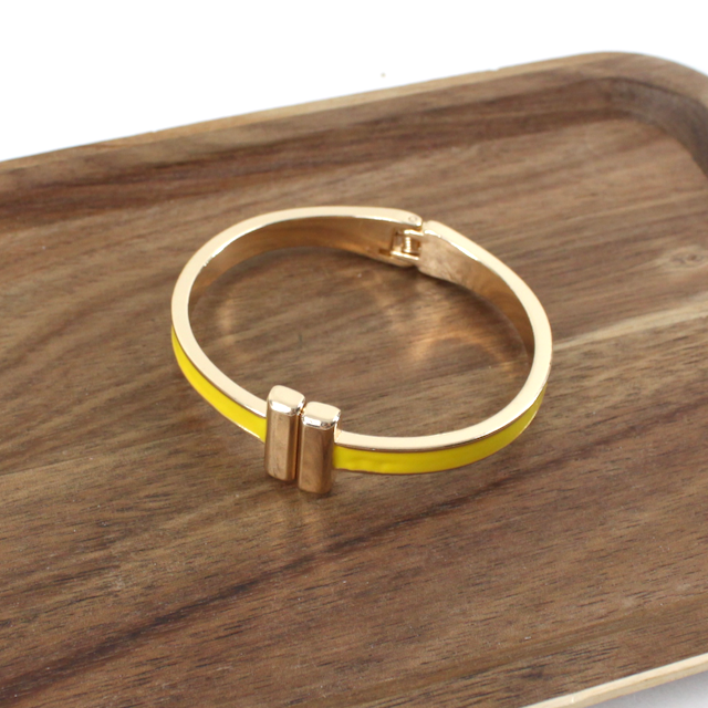 B25295 Color Band Hinged Bangle Cuff Bracelet