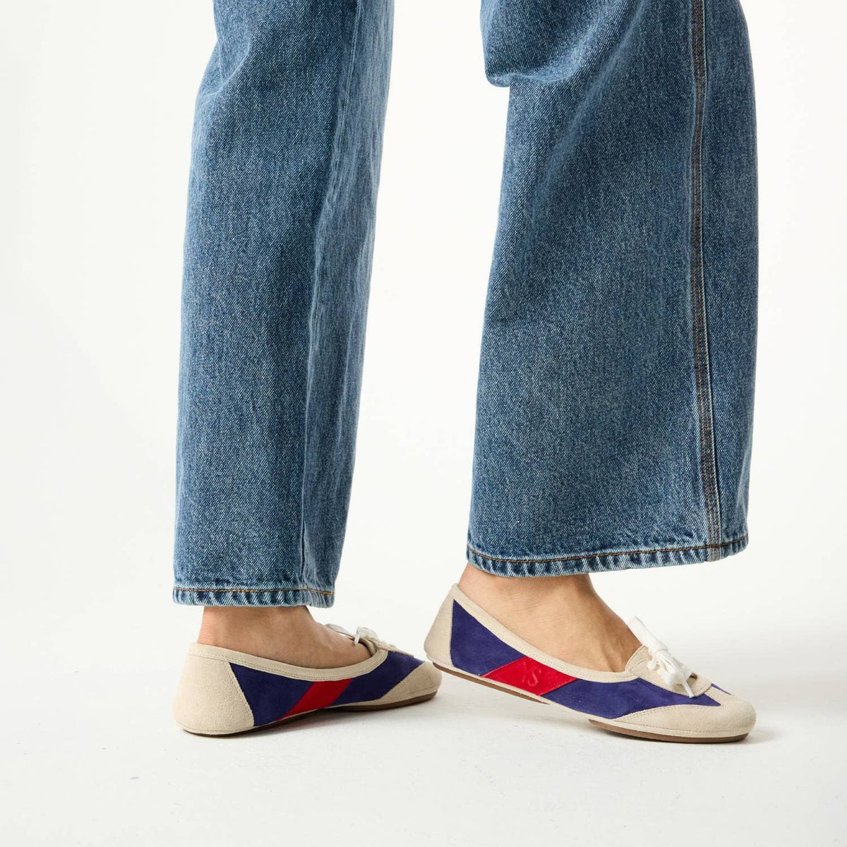 Commuter Sneaker in Bone/Eggplant/Red Suede/Nappa