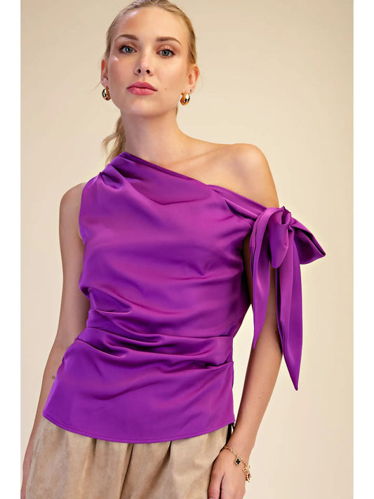 Satin One shoulder top