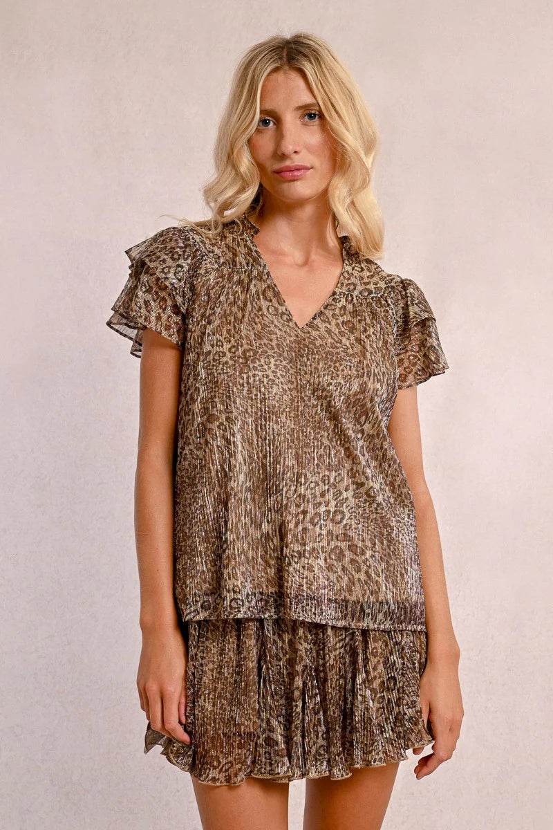 MOLLY BRACKEN LEOPARD BLOUSE