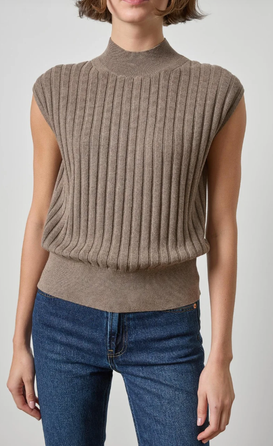 Lilla P Mock Neck Wedge Sweater
