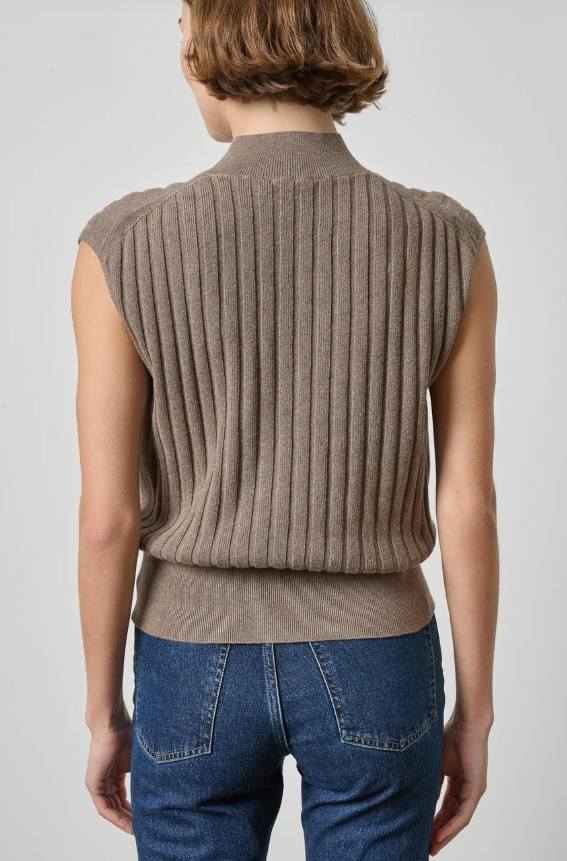 Lilla P Mock Neck Wedge Sweater