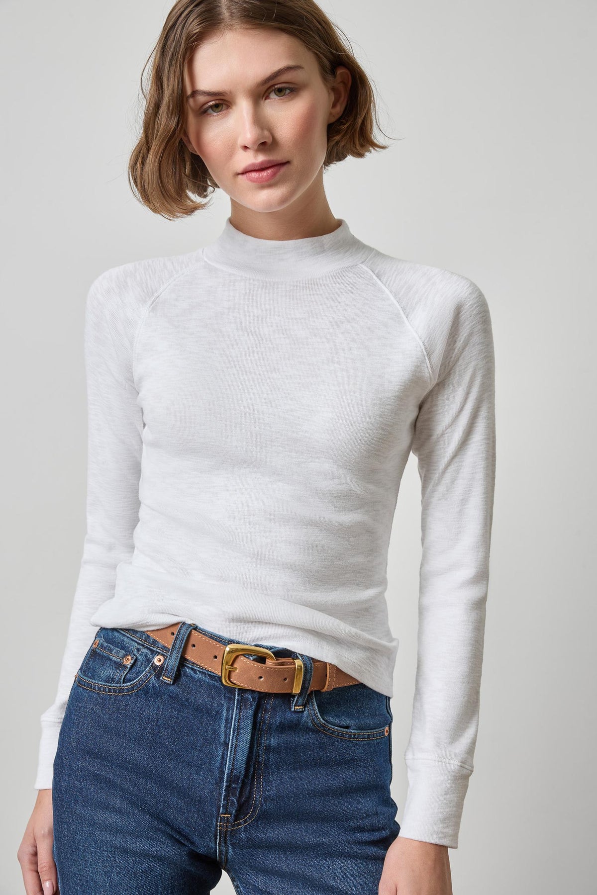 Lilla P Raglan Long Sleeve Mock Neck