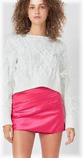 AUGUST APPAREL FEATHER DETAIL SWEATER