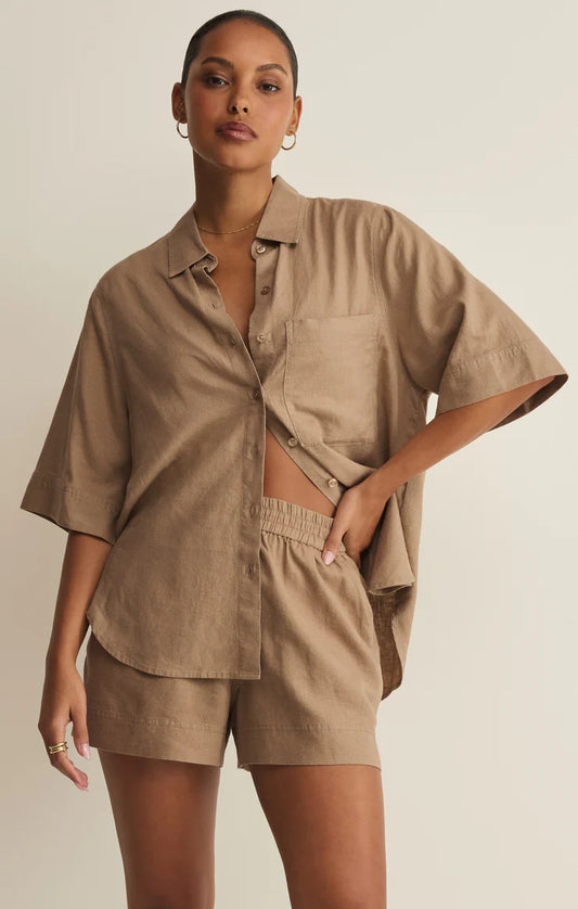 Expedition Linen Button Up Taro