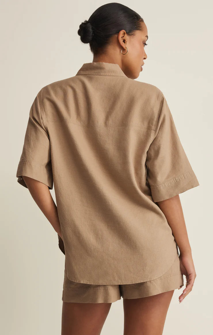 Expedition Linen Button Up Taro