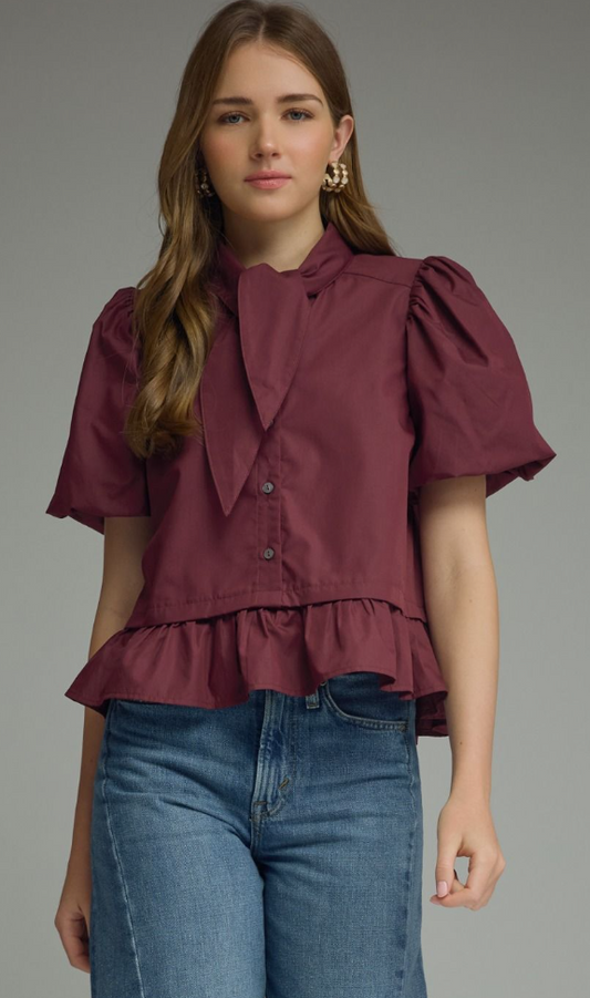Short Puff Sleeve Top