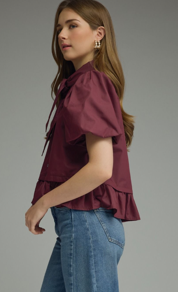 Short Puff Sleeve Top