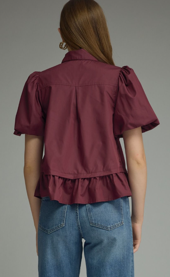 Short Puff Sleeve Top