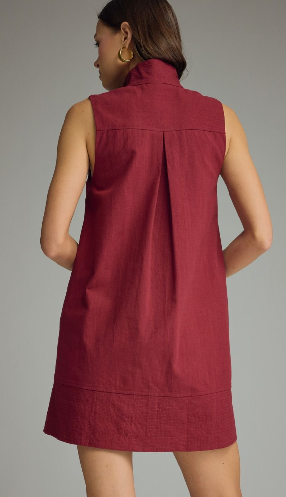 Collar Sleeveless Mini Dress