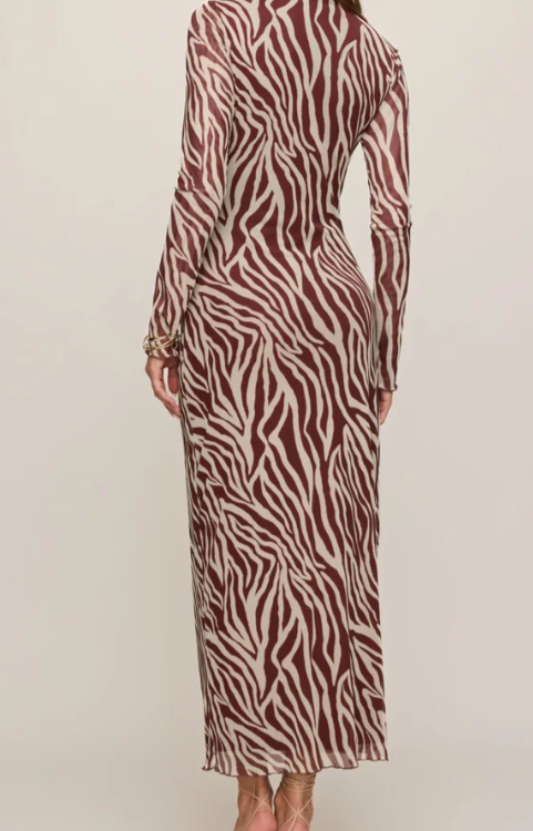 Sevilla Zebra Mesh Midi Dress