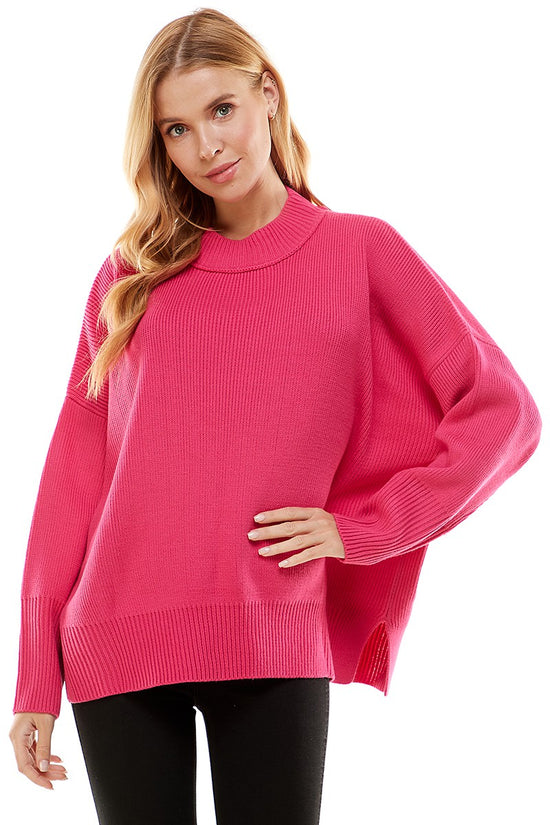 OVERSIZED SWEATER IN HOT PINK