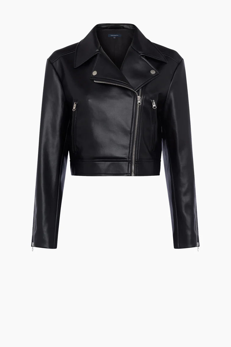 Load image into Gallery viewer, ENGLISH FACTORY LEATHER BIKER JACKET IN BLACK
