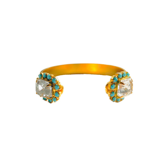 Load image into Gallery viewer, THE PINK REEF TURQ AND CRYSTAL CUFF
